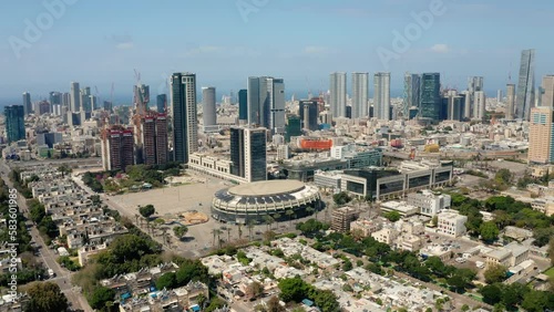 Tel Aviv aerial skyline view on a clear day - 4k Israel photo