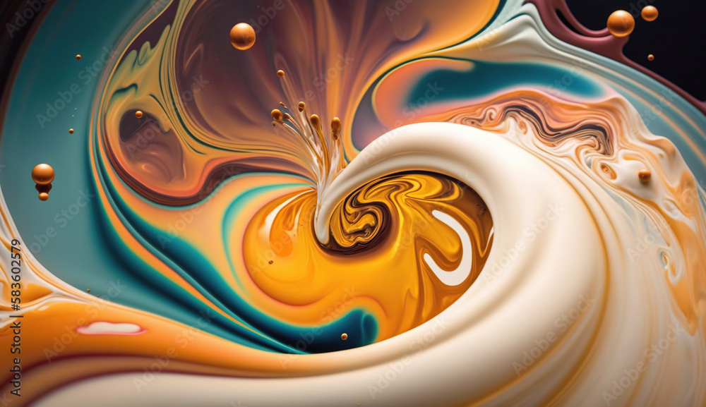 closeup of swirling mixture of oils. Generative Ai closeup of swirling mixture of oils. Generative Ai