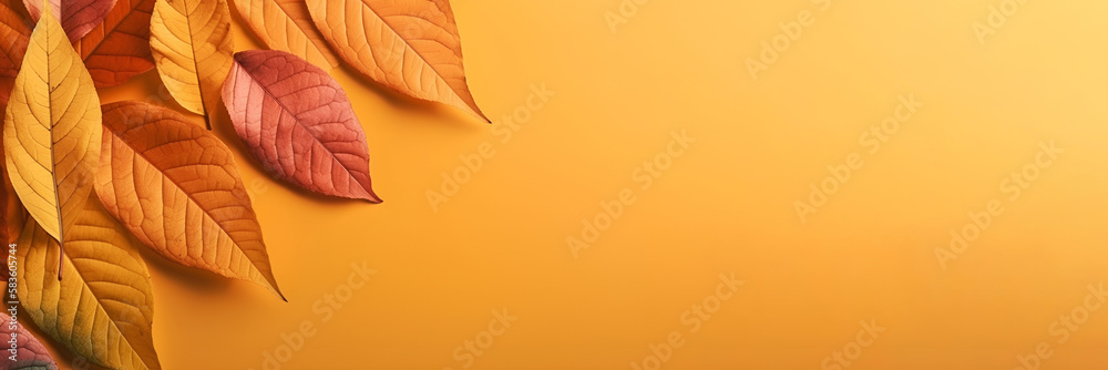Obraz premium tropical yellow and orange leaves background