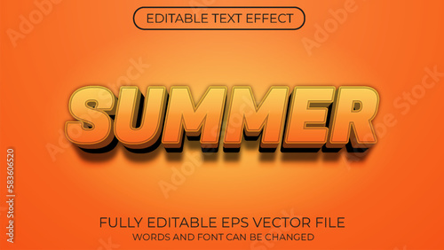 Summer editable text effect. Editable font style