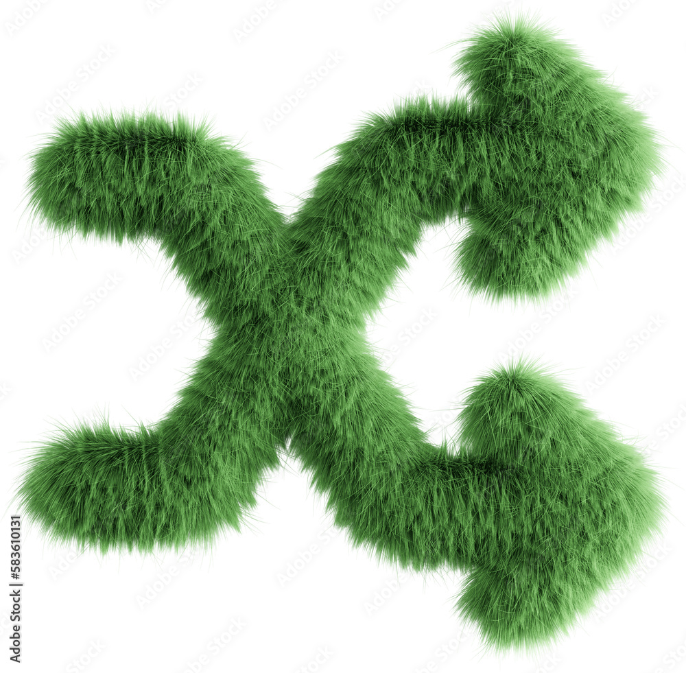 Green fluffy 3D shuffle icon Green fluffy 3D shuffle icon