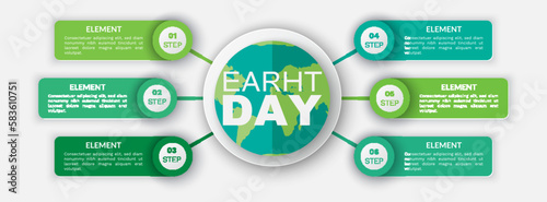 Save our planet earth, ecology eco environmental protection, climate changes, Earth Day April 22, planet with leaves vector emblem. Presentation of nature, health, eco lifestyle with globe and plants photo