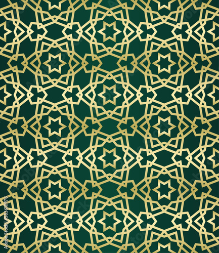 Islamic background with traditional style arabic. Seamless pattern for card  background  fabric or abstract design. Muslim ornament.