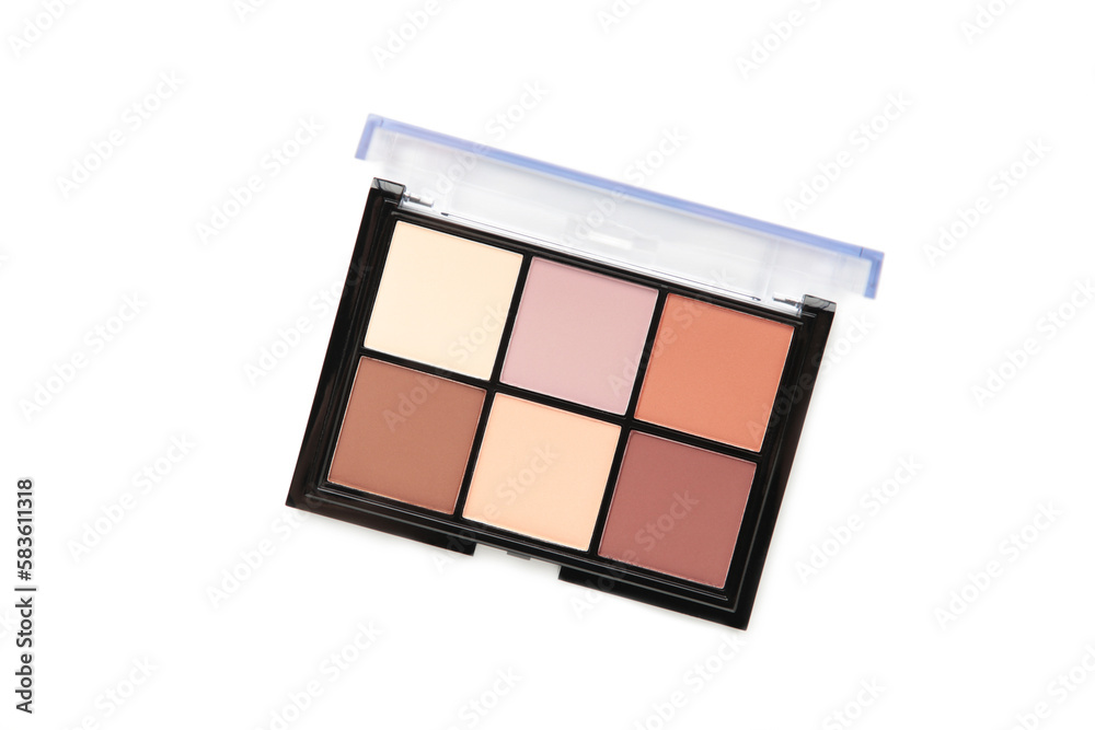 Multicolor palette of trendy shades of eyeshadow isolated on white background. Multicolor palette of trendy shades of eyeshadow isolated on white background.
