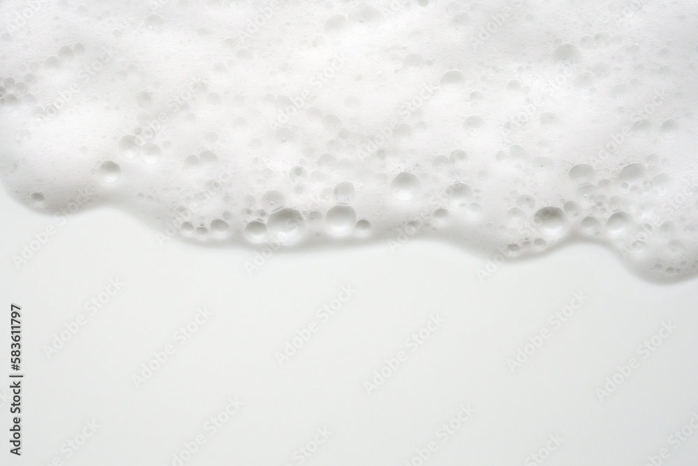 Abstract white soap foam bubbles texture on white background Abstract white soap foam bubbles texture on white background