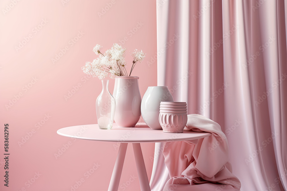 vase with flowers pastel pink tone vase with flowers pastel pink tone