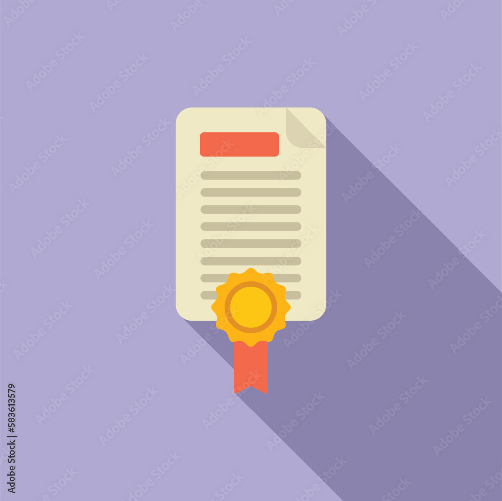 Report certificate icon flat vector. Document computer. Chart data Report certificate icon flat vector. Document computer. Chart data