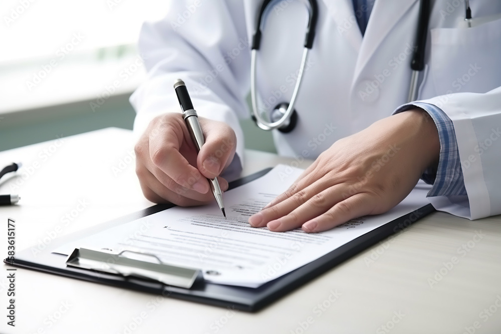 Doctor Writing Prescription. Generative Ai Doctor Writing Prescription. Generative Ai