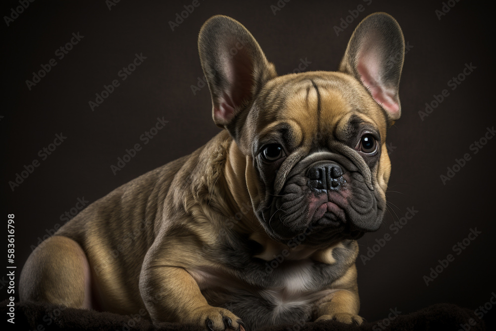 Capturing the Bold and Charismatic Traits of French Bulldogs on a Dark Background