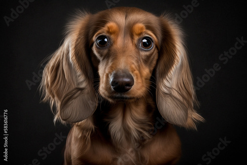 Capturing the Charm and Confidence of Dachshund Dogs: Striking Image on a Dark Background