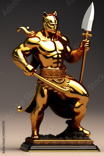 3d humanoid Tiger virgo warrior 