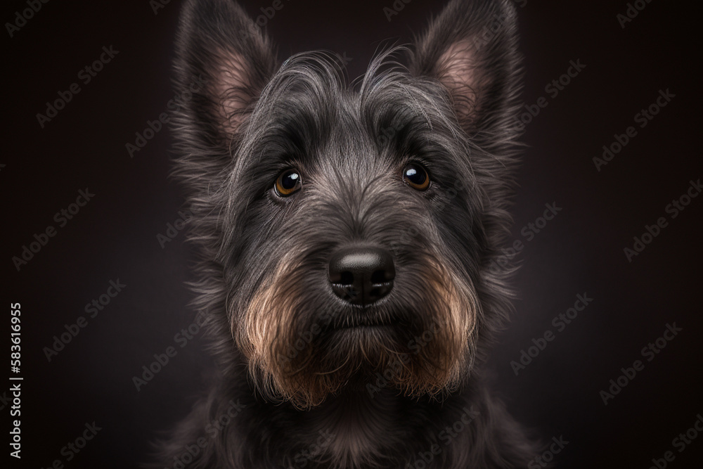 Discover the Bold and Brave Personality of Scottish Terrier Dog on a Dark Background