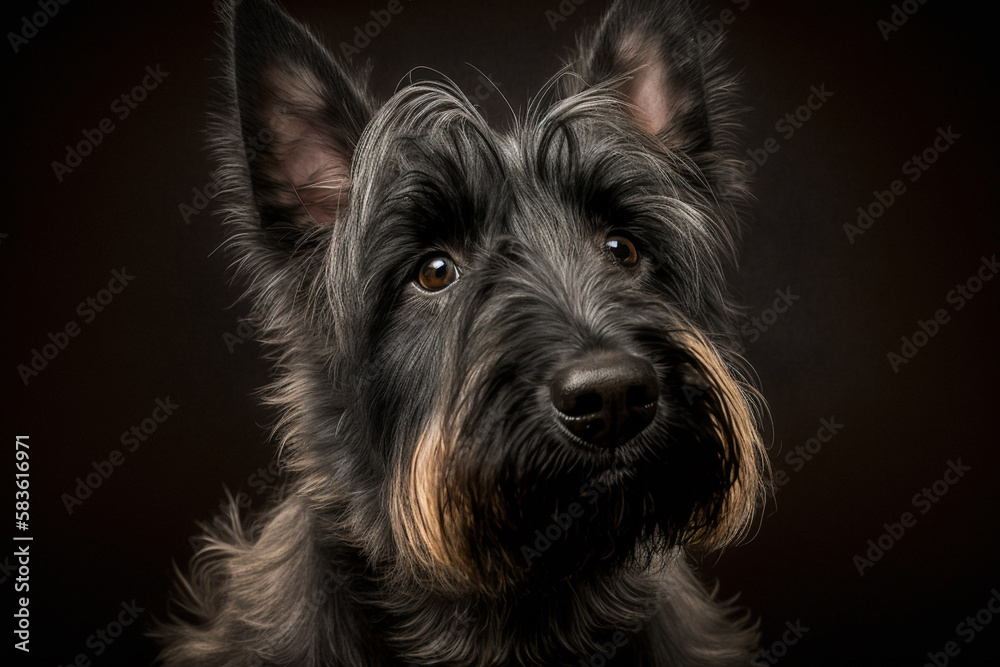Discover the Bold and Brave Personality of Scottish Terrier Dog on a Dark Background