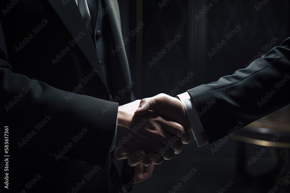 Obraz premium Hand shake - generated by Generative AI