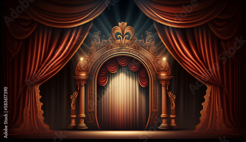 elegant theatre stage curtain background