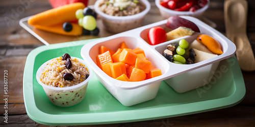 Concept for nutritious meals: A bundle of nutritious meals for kids. - Generative AI