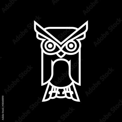 animal bird carnivore nocturnal owl owlet mascot minimal modern logo design vector