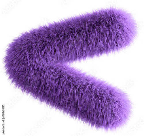 Purple 3D Fluffy Symbol Less Than