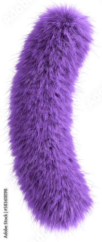 Purple 3D Fluffy Symbol Left Parenthesis