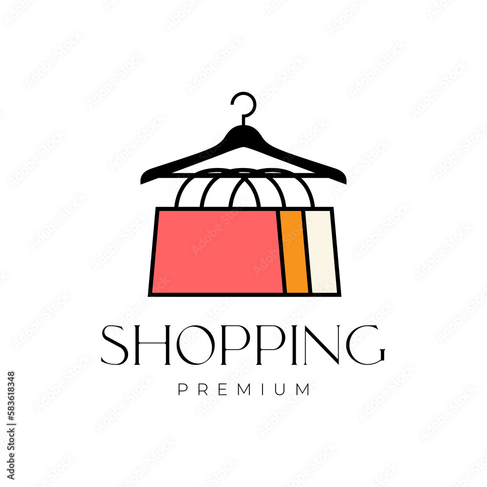 Φωτογραφία hanger clothing dress feminine shopping bag sale colorful logo design vector