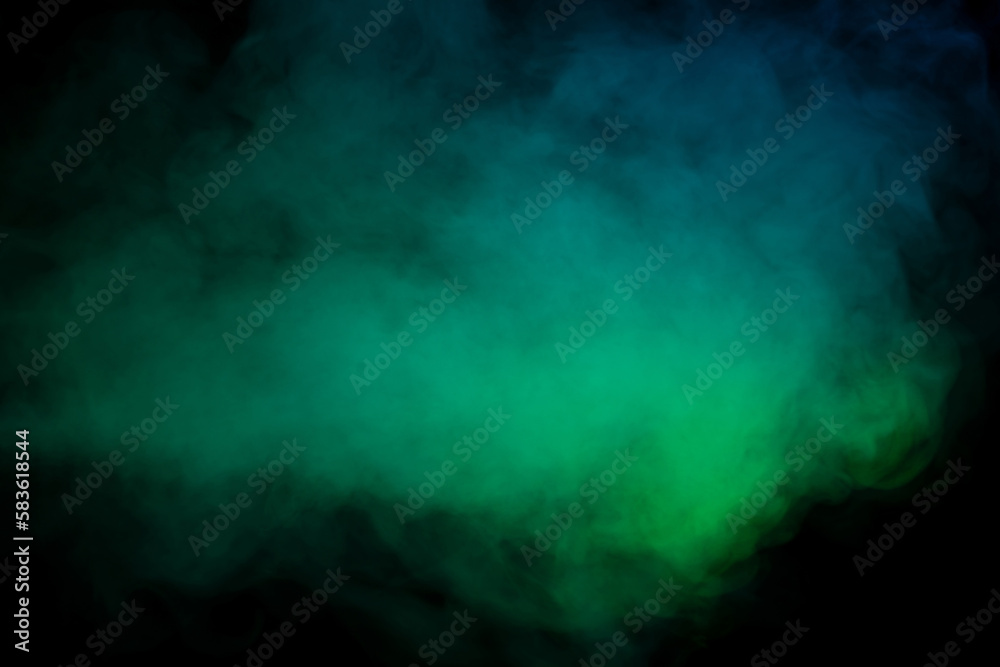 Blue and green steam on a black background. Blue and green steam on a black background.