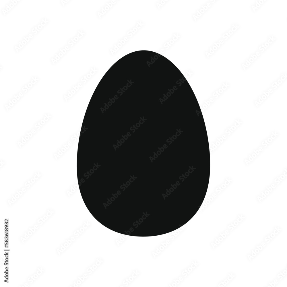 Flat style egg icon shape. Easter design logo symbol silhouette. Vector illustration image. Isolated on white background Flat style egg icon shape. Easter design logo symbol silhouette. Vector illustration image. Isolated on white background