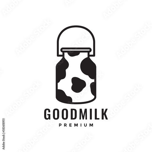 milk jar cows nutrition cattle livestock farm simple logo design design