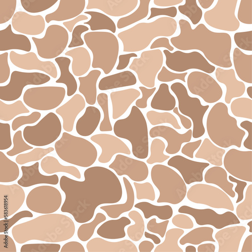 Seamless pattern in brown tones. Pattern with various rounded shapes. Abstract background in vector.
