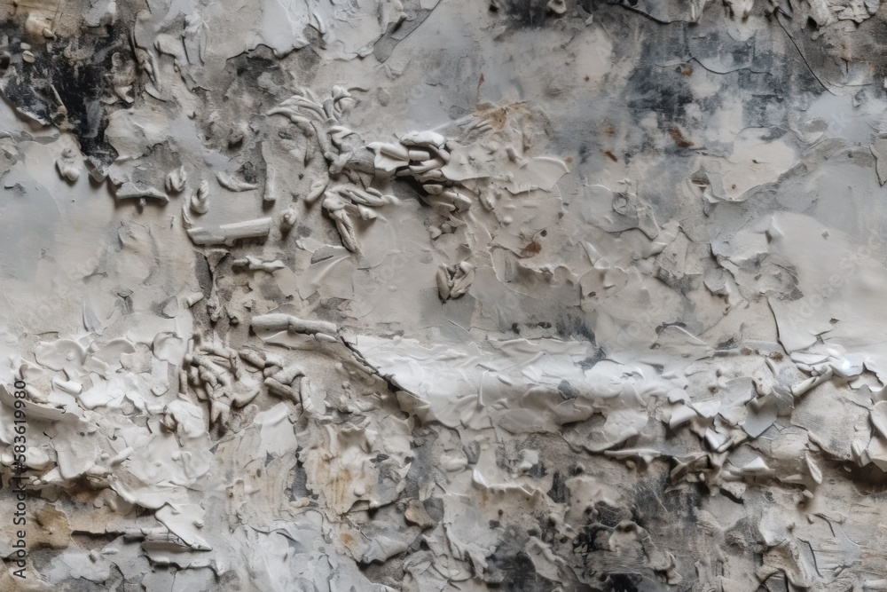Background of plaster, broken cement forms. Stucco texture, resembling a palette knife smear on a wall, staining different forms to create exquisite relief, flaking off plaster, and rough monochromati Background of plaster, broken cement forms. Stucco texture, resembling a palette knife smear on a wall, staining different forms to create exquisite relief, flaking off plaster, and rough monochromati