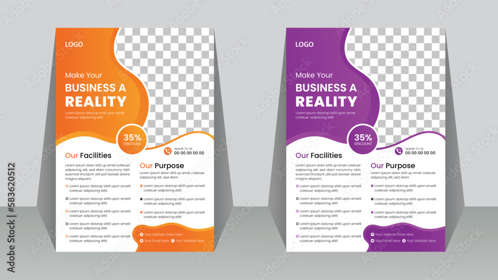 Fototapeta premium creative gradient color business flyer template design