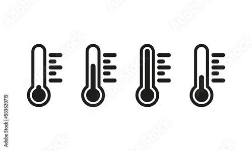 Obraz na plátně Thermometer set icon