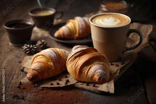 Coffee With Croissants For Breakfast   Generative Art 