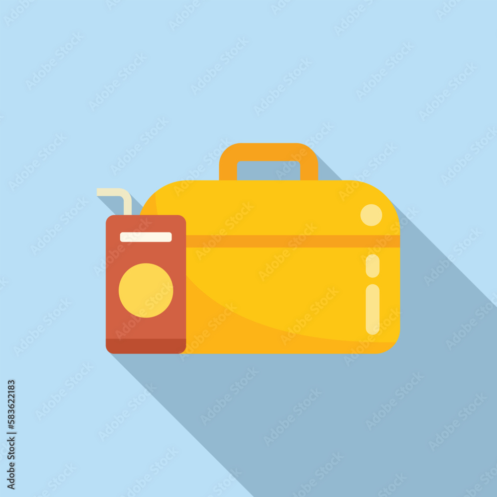 Nutrition box icon flat vector. Lunch food. Kid meal Nutrition box icon flat vector. Lunch food. Kid meal