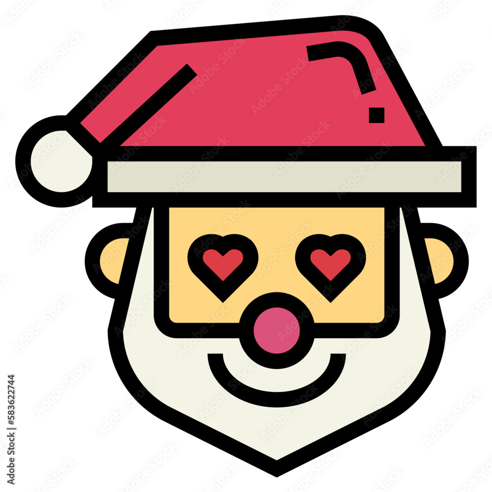 santa claus filled outline icon style santa claus filled outline icon style