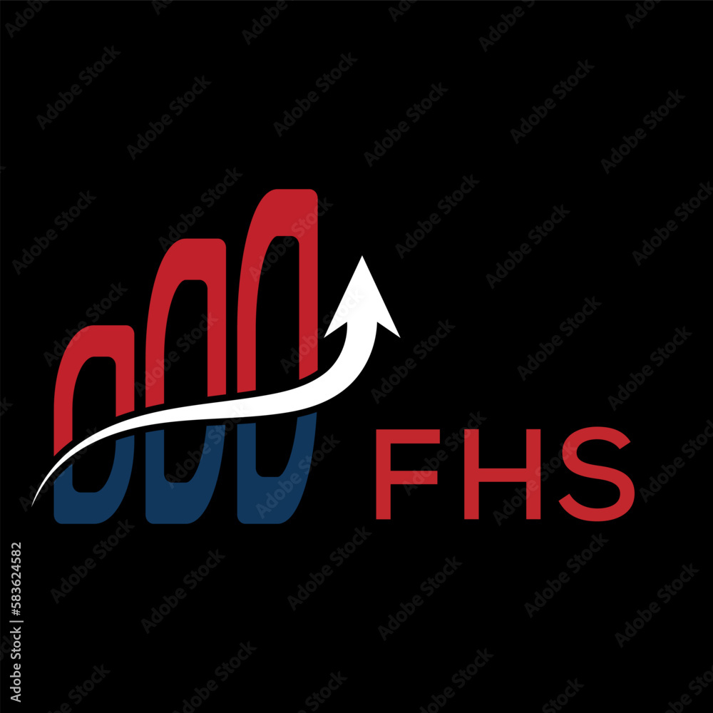 FHS letter logo. FHS Red and Blue Shield Emblem Logo Template. FHS