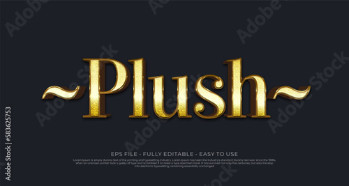 3d text plush with font style effect template
