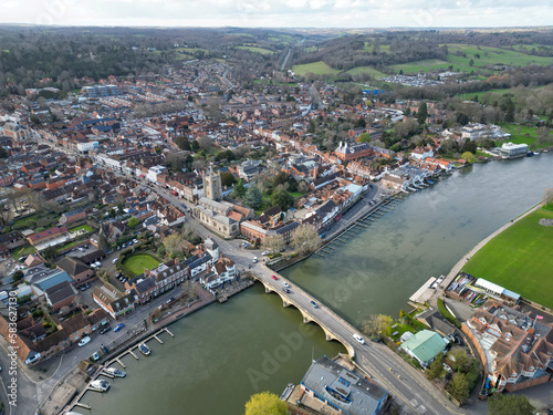 Aerial capture of Henley-on-Thames in Oxfordshire