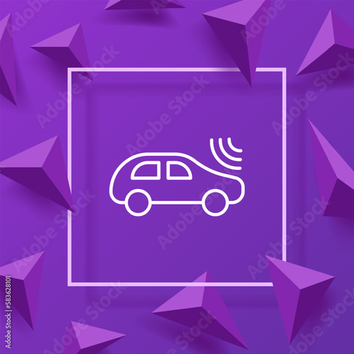 Electric car line icon.Communication, wifi, connection, diagnostics, setup, configuration, repair. Service Station concept. Vector line icon for Business and Advertising