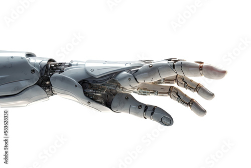 Fotografering A robot hand isolated on transparent background - Generative AI