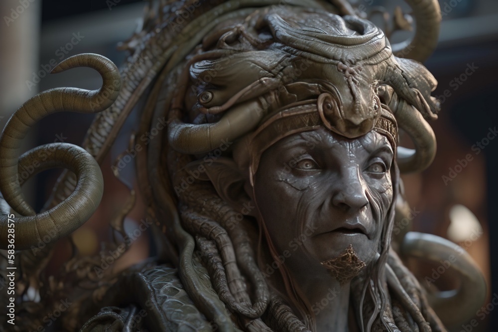 Gorgon Medusa is a mythological woman, a creature from legends. AI generated. Gorgon Medusa is a mythological woman, a creature from legends. AI generated.