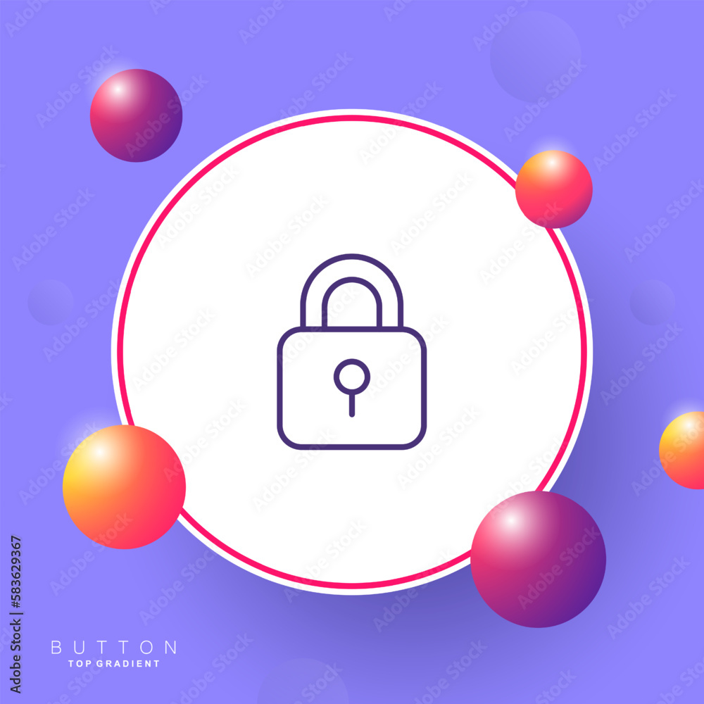 Lock line icon. Block, private information, privacy, shield, password, correspondence, protection, security. Defense concept. Vector line icon for Business and Advertising