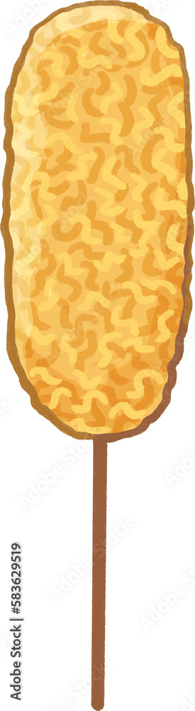 Crispy Corn dog illustration 02 Crispy Corn dog illustration 02