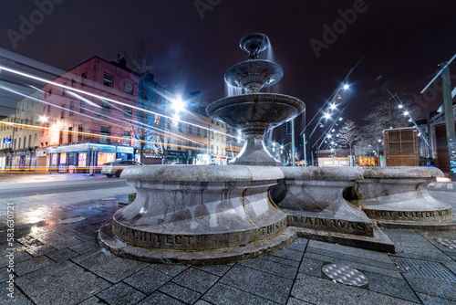 fountain at night