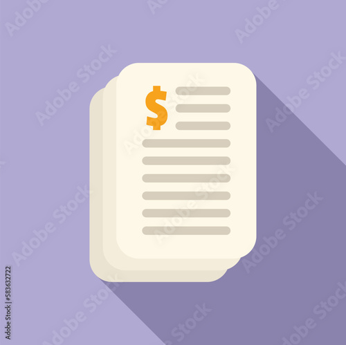 Finance papers icon flat vector. Business risk. Security injury