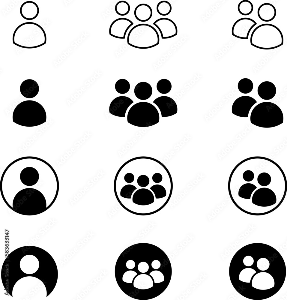 People vector icon. Group of people symbol illustration. User profile symbol. Businessman group logo. Multiple users silhouette People vector icon. Group of people symbol illustration. User profile symbol. Businessman group logo. Multiple users silhouette