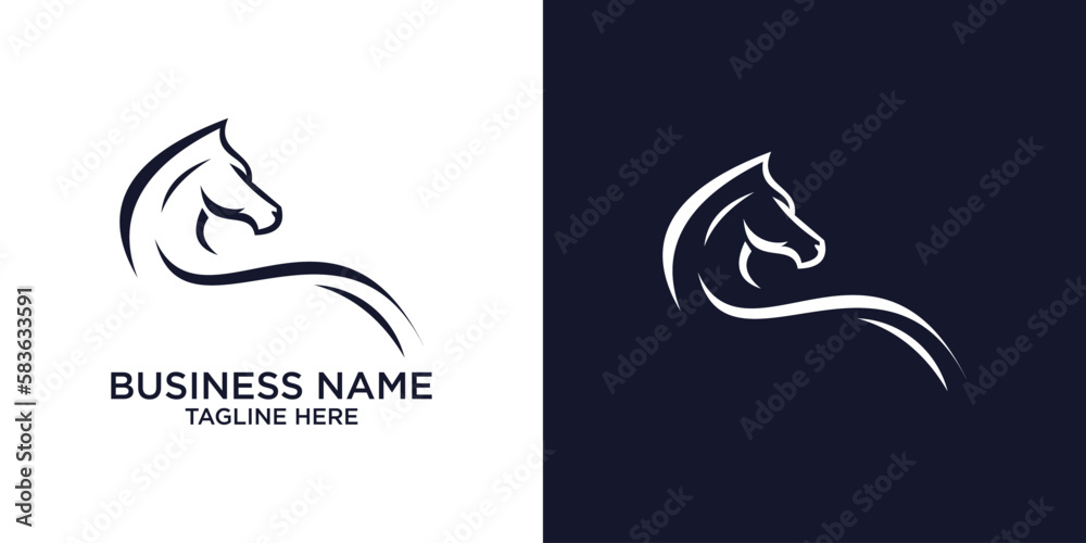 Naklejka premium Horse logo emblem template mascot symbol for business.