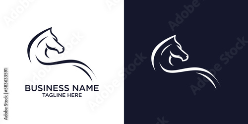 Fototapeta Naklejka Na Ścianę i Meble -  Horse logo emblem template mascot symbol for business.