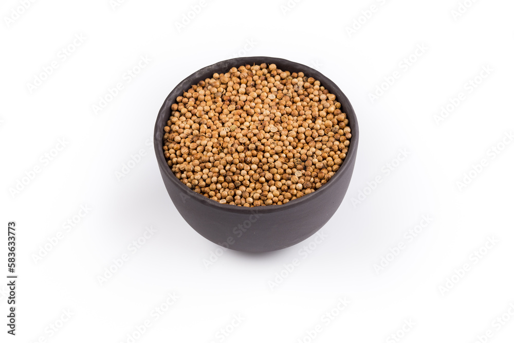 Close up of dried coriander seeds