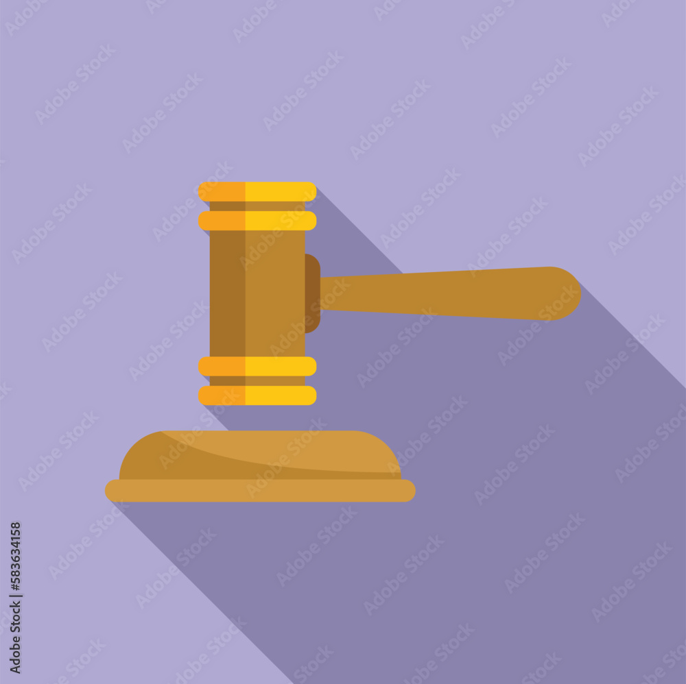 Judge gavel icon flat vector. Policy liability. Security finance Judge gavel icon flat vector. Policy liability. Security finance