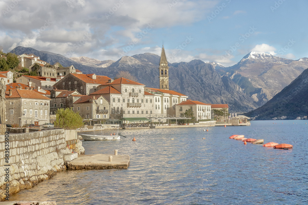 Perast is a town in Montenegro on the shore of the bay